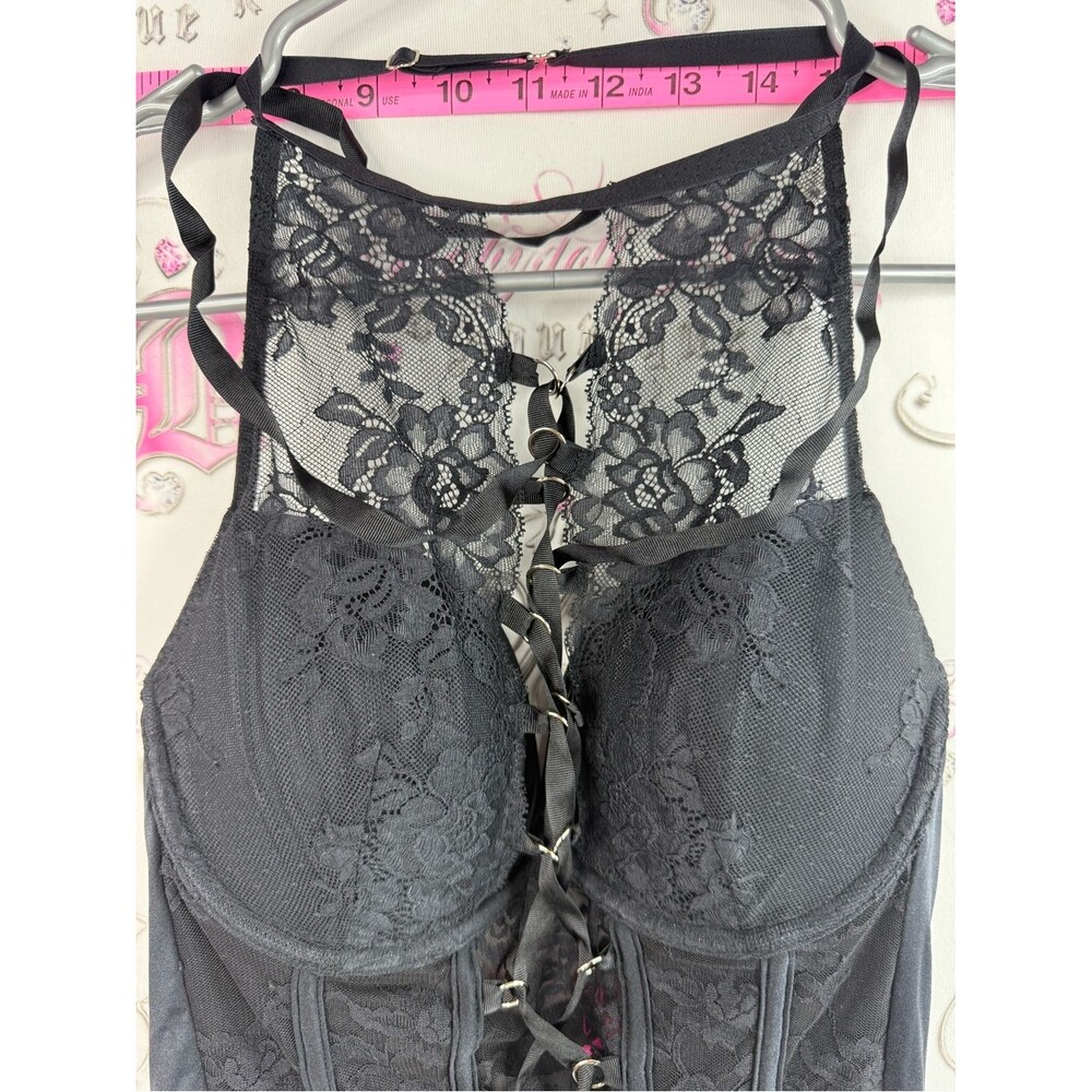 La SENZA tank top corset lace sexy straps Black Lace-Up Bustier Tank Top - Picture 5 of 16